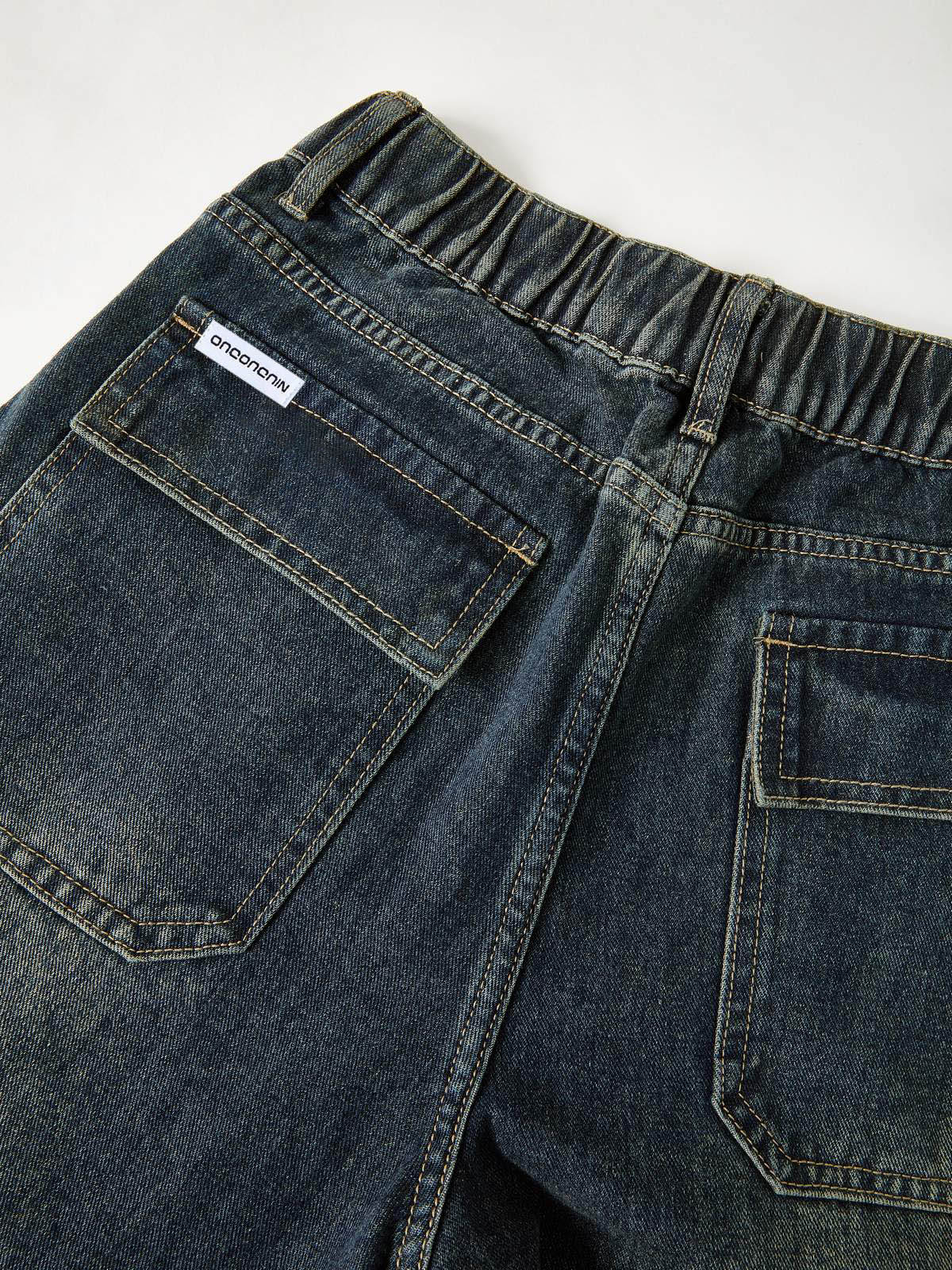 Dark Wash Vintage Baggy Boyfriend Jeans-8